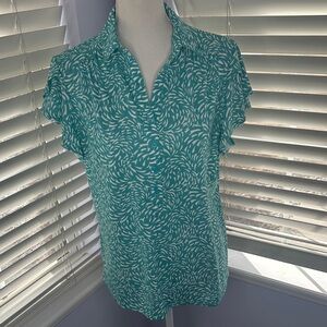 Chico's Turquoise Swirl Blouse
